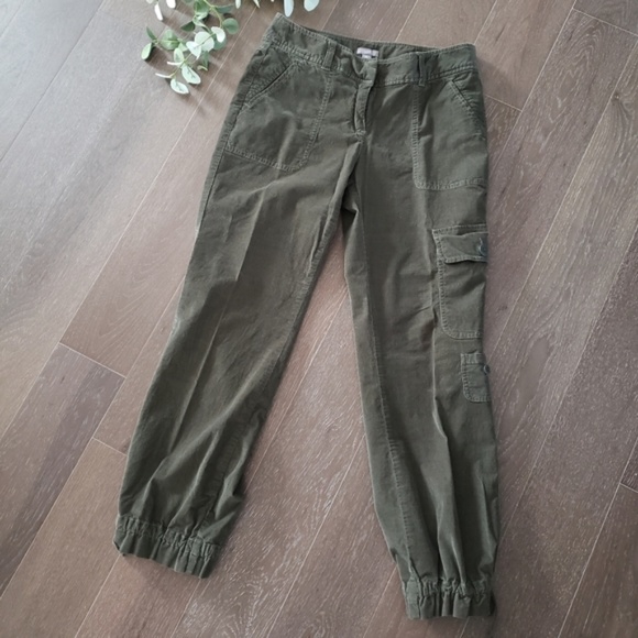 J. Jill Pants - J.Jill Olive Green Corduroy Cargo Pants 6 Petite
